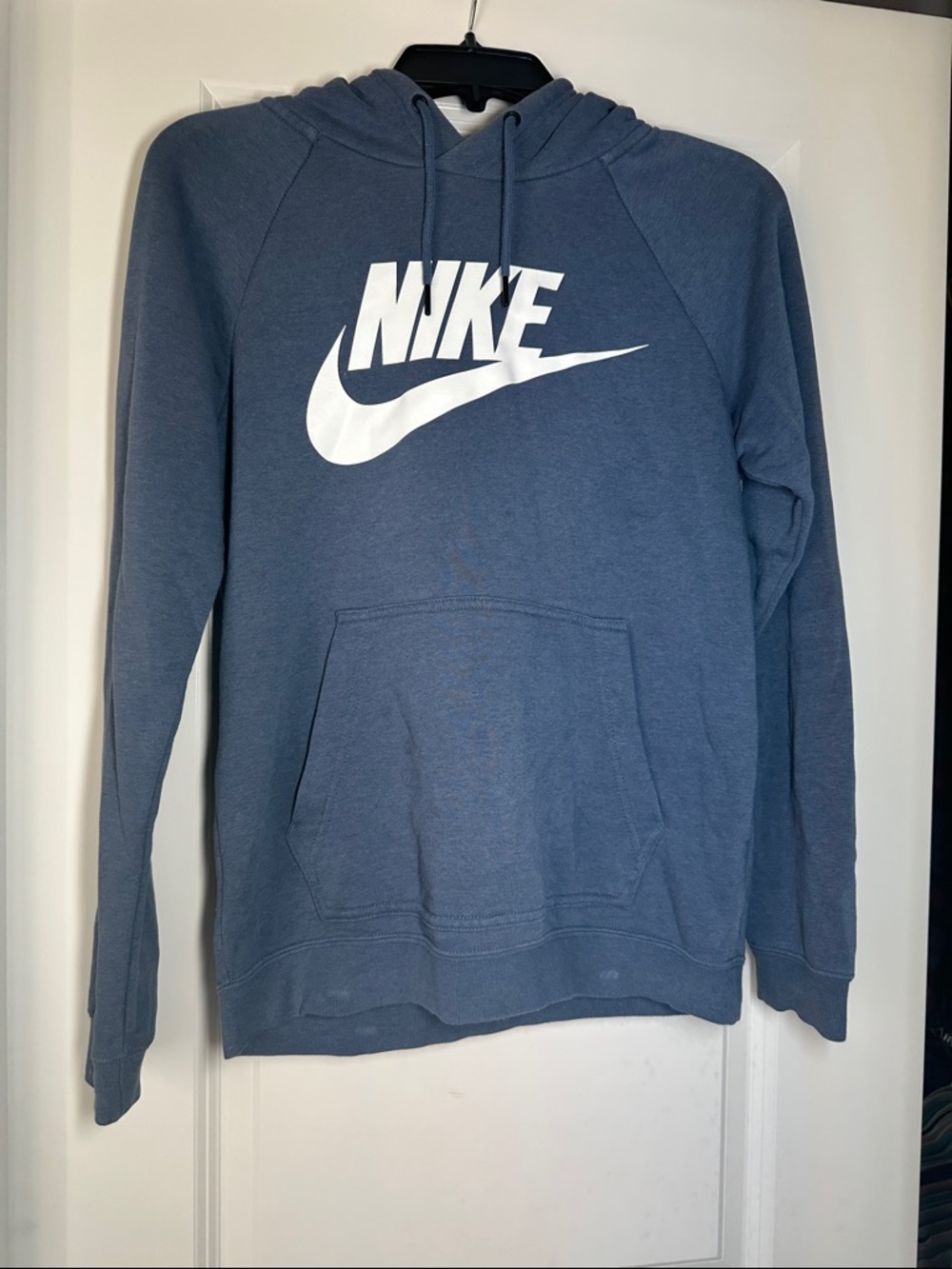 Nike Slate Blue Crewneck Hoodie with White Swoosh